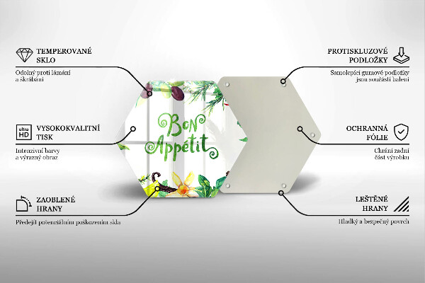 Deska szklana do kuchni Napis Bon Appetit