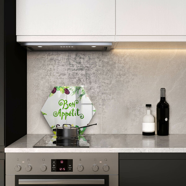 Deska szklana do kuchni Napis Bon Appetit