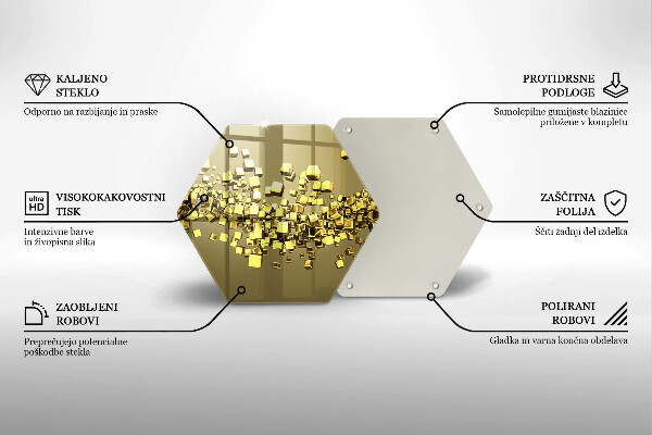 Deska szklana do kuchni Abstrakcja geometria 3D
