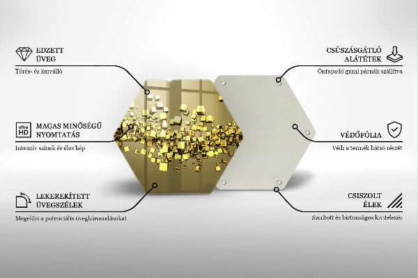 Deska szklana do kuchni Abstrakcja geometria 3D