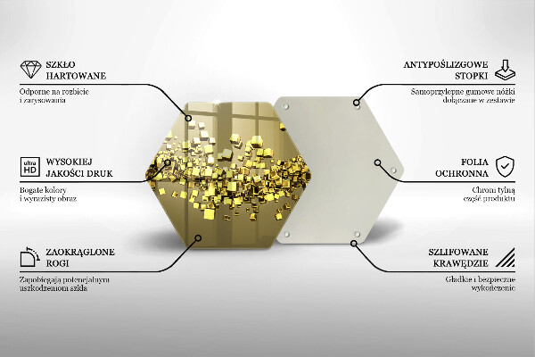 Deska szklana do kuchni Abstrakcja geometria 3D