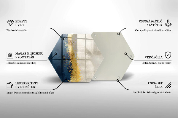 Deska szklana do kuchni Abstrakcja złoto