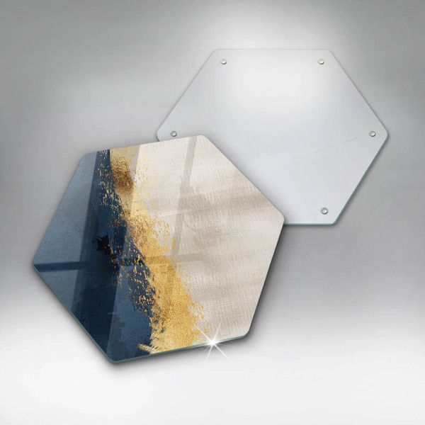 Deska szklana do kuchni Abstrakcja złoto