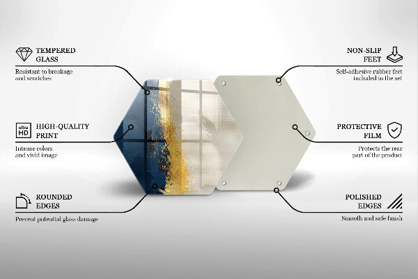 Deska szklana do kuchni Abstrakcja złoto