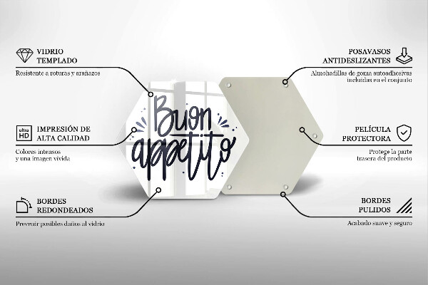 Deska szklana do kuchni Napis Buon Appetito