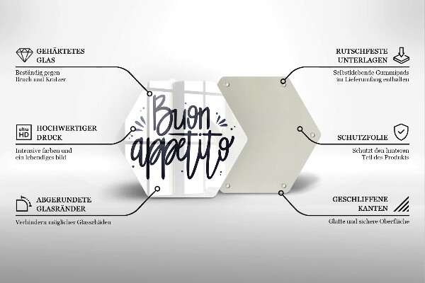 Deska szklana do kuchni Napis Buon Appetito