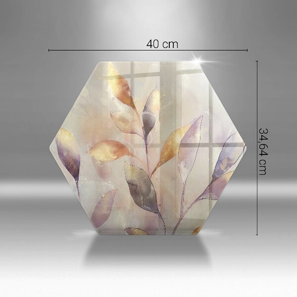 Deska szklana do kuchni Malowane boho liście