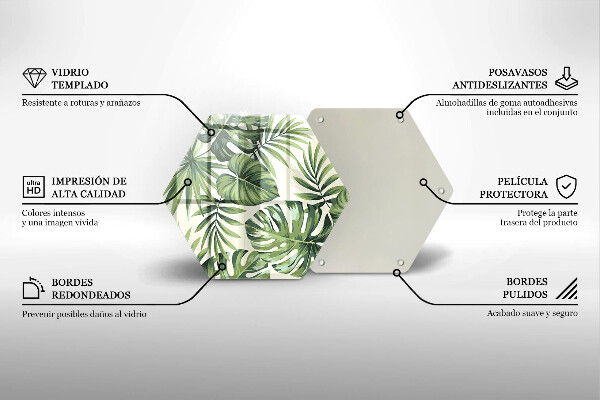 Deska szklana do kuchni Ilustracja liście monstery