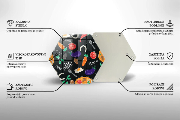 Deska szklana do kuchni Ilustracja jedzenie