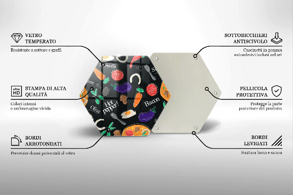 Deska szklana do kuchni Ilustracja jedzenie