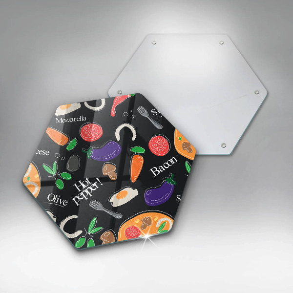 Deska szklana do kuchni Ilustracja jedzenie
