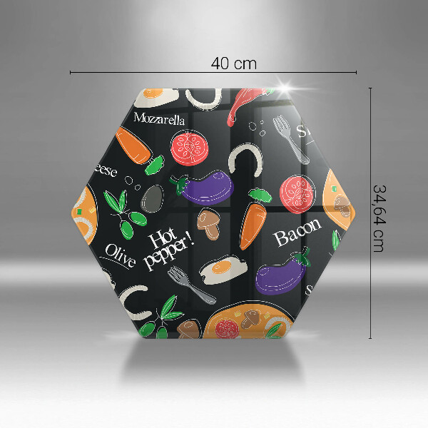 Deska szklana do kuchni Ilustracja jedzenie