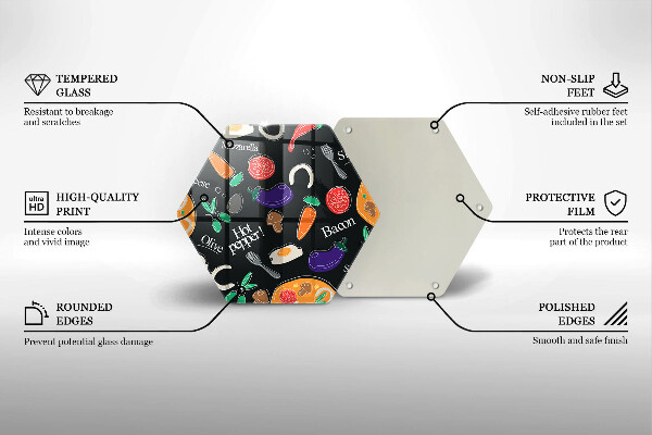 Deska szklana do kuchni Ilustracja jedzenie