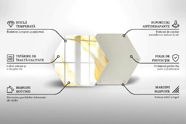 Deska szklana do kuchni Złota abstrakcja