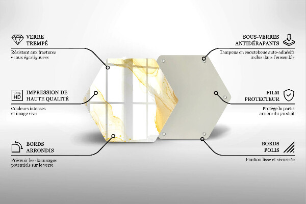 Deska szklana do kuchni Złota abstrakcja