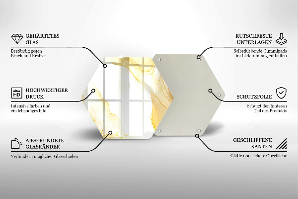 Deska szklana do kuchni Złota abstrakcja