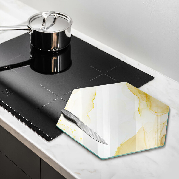 Deska szklana do kuchni Złota abstrakcja