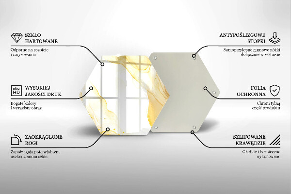 Deska szklana do kuchni Złota abstrakcja