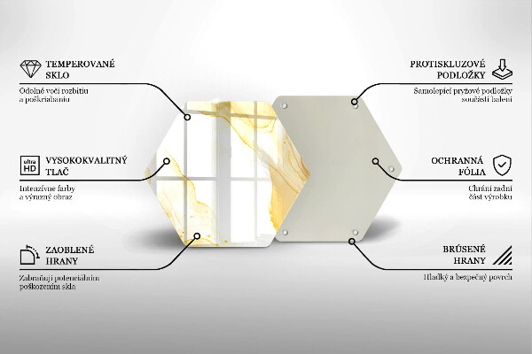 Deska szklana do kuchni Złota abstrakcja