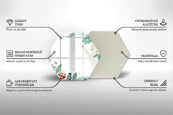Deska szklana do kuchni Akwarele liście