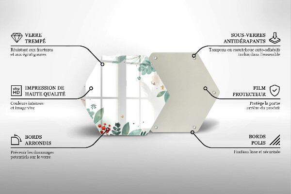 Deska szklana do kuchni Akwarele liście