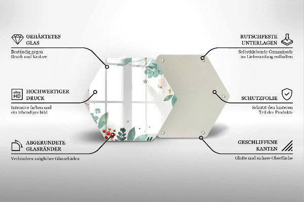 Deska szklana do kuchni Akwarele liście