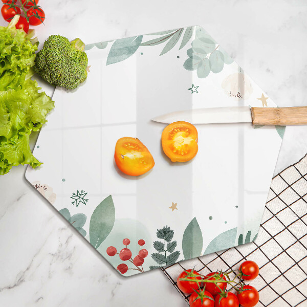 Deska szklana do kuchni Akwarele liście