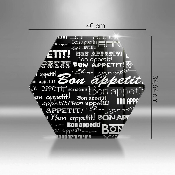 Deska szklana do kuchni Kuchnia napisy Bon appetit