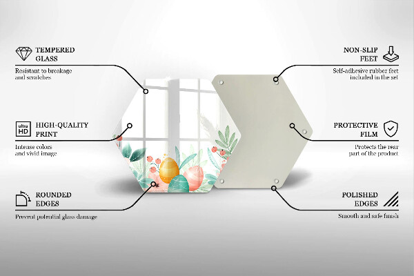 Deska szklana do kuchni Wielkanocne pisanki