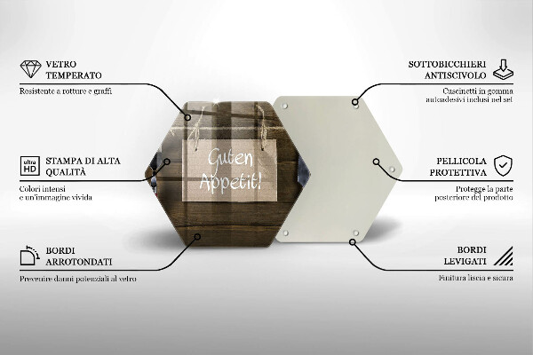 Deska szklana do kuchni Deski napis Guten Apetit