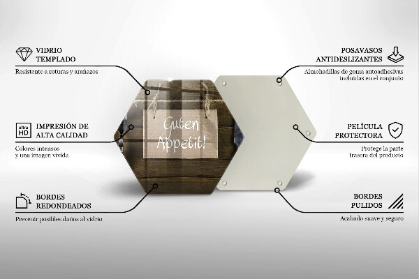 Deska szklana do kuchni Deski napis Guten Apetit