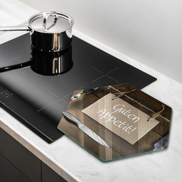 Deska szklana do kuchni Deski napis Guten Apetit