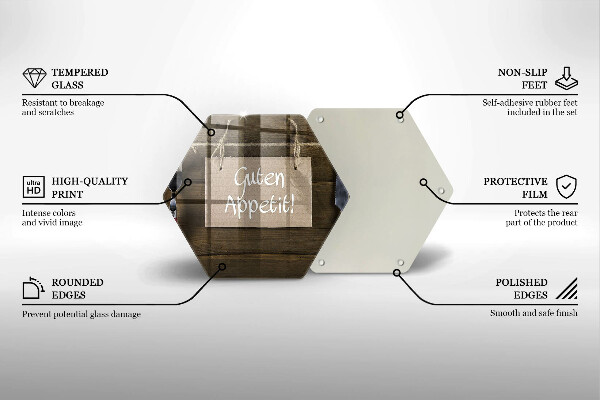 Deska szklana do kuchni Deski napis Guten Apetit