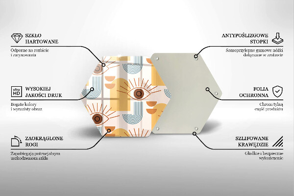 Deska szklana do kuchni Boho wzór oczy