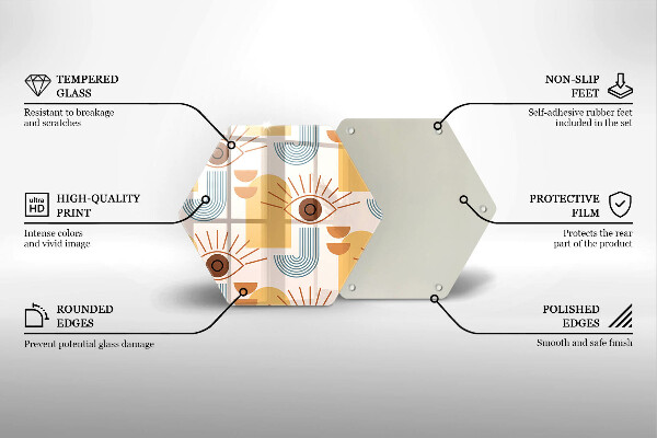 Deska szklana do kuchni Boho wzór oczy