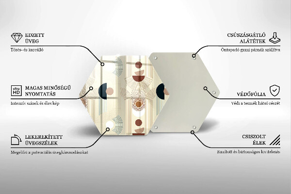 Deska szklana do kuchni Geometria boho kształty