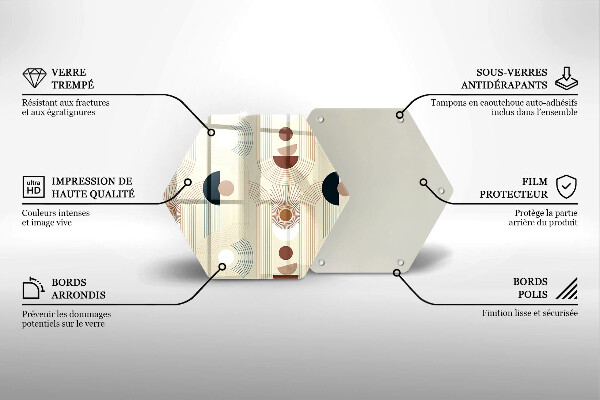 Deska szklana do kuchni Geometria boho kształty