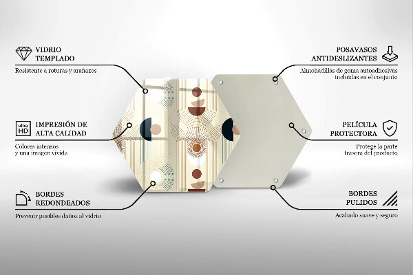 Deska szklana do kuchni Geometria boho kształty