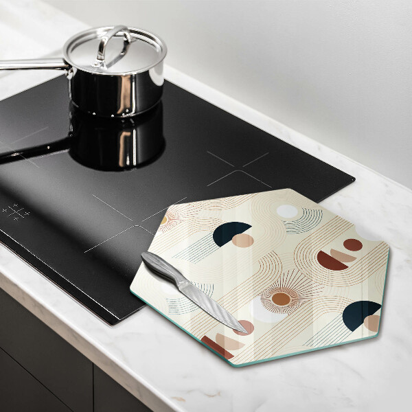 Deska szklana do kuchni Geometria boho kształty