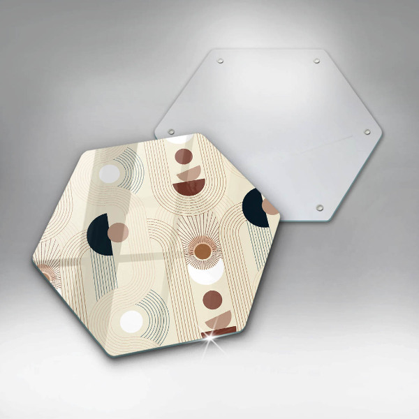 Deska szklana do kuchni Geometria boho kształty