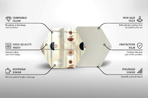 Deska szklana do kuchni Geometria boho kształty
