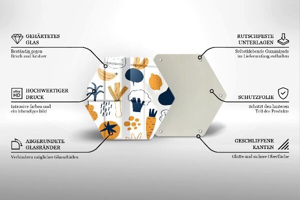 Deska szklana do kuchni Ilustracja jedzenie