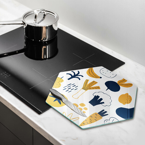 Deska szklana do kuchni Ilustracja jedzenie