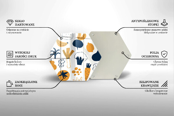 Deska szklana do kuchni Ilustracja jedzenie