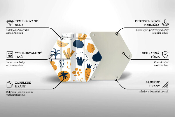 Deska szklana do kuchni Ilustracja jedzenie