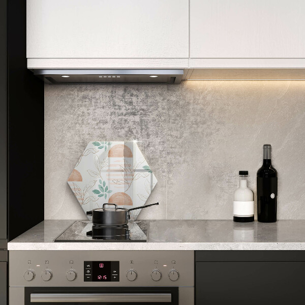 Deska szklana do kuchni Boho wzór liście