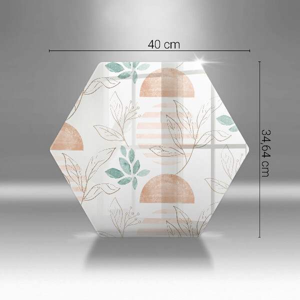 Deska szklana do kuchni Boho wzór liście