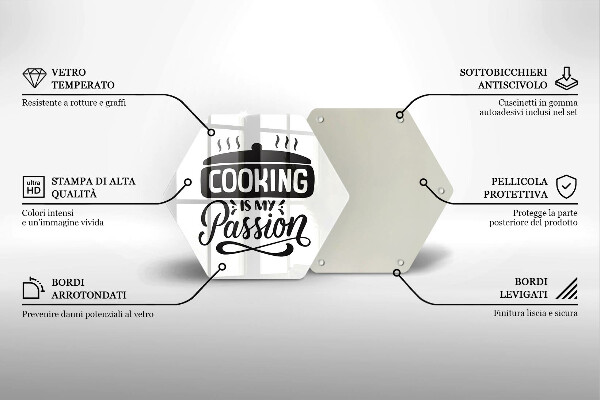 Deska szklana do kuchni Cooking is my passion