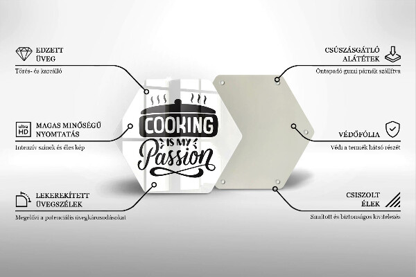 Deska szklana do kuchni Cooking is my passion