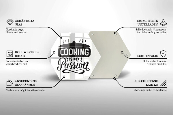 Deska szklana do kuchni Cooking is my passion